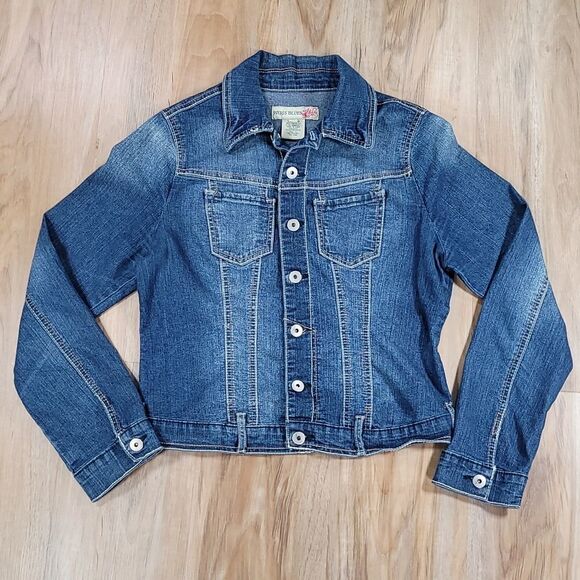 ☔️🔹️Vintage Paris Blues Denim Buttoned Jean Jacket w/Chest Pockets Large - Picture 1 of 11